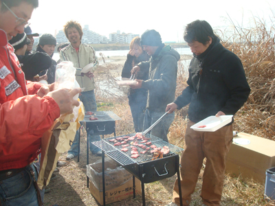 隊長自らみんなにサービス